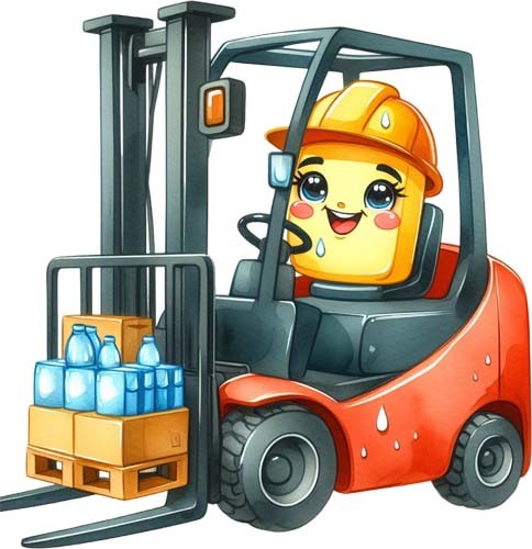 Colourful forklift truck wall - colourful,