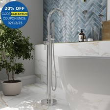 Freestanding Bath Shower Mixer Tap Chrome Floor Mounted Single Lever Bathroom