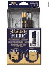 Helix Oxford Blazer Buddy Stationery Set Compact Clear Pocket Size Pencil Case