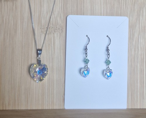 Shiny crystal pendant heart - crystal,