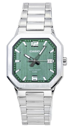 Casio analog stainless steel - stainless,