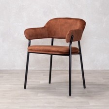 BURNT ORANGE VELVET WATERPROOF COMMERCIAL RESTAURANT DINING CHAIR