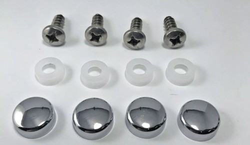 License plate chrome caps - plate,