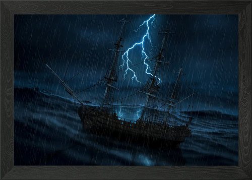 The storming ship framed wall - ship,