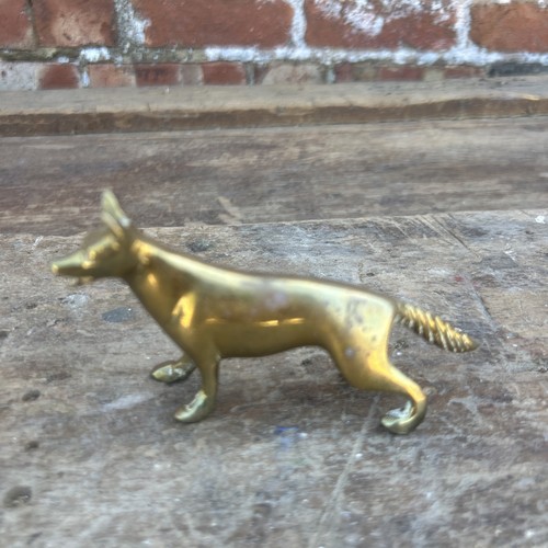 Vintage brass german shepherd - brass, shepherd/