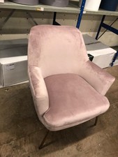 Habitat Celine Velvet Accent Armchair Soft Dusky Pink