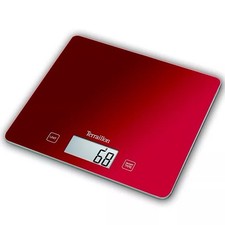 Terraillon TP1000 Bathroom Weighing Scales Digital, Glass, Red Poppy, 150kg/100g