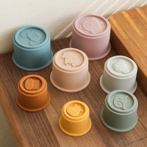Stacking cups silicone - cups,
