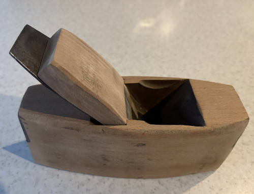 Vintage wooden coffin - , plane