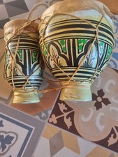 Pottery And Hide Patterned Bongo Drums Set Of One From Spain