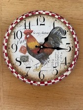 Shabby Chic Le Coc Chateau Cockerel Wall Clock Diameter 34cm VGC Country Kitchen