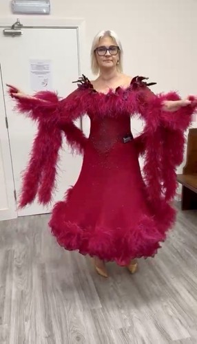 Raspberry feather ballroom