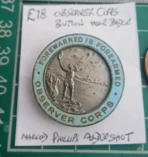 Observer corps enamel button - enamel,