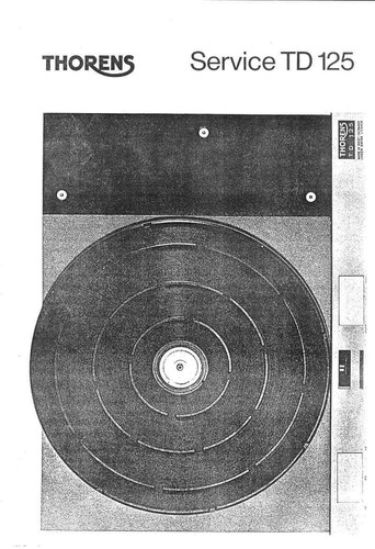 Service manual for thorens - for, td