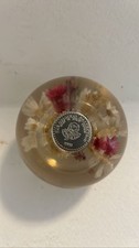 Hafod Grange Lucite Resin Dried Flowers Paperweight 1993 Great Britain