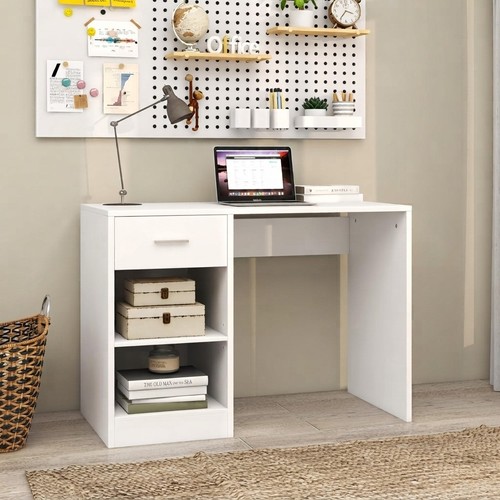 Modern white computer desk - white,