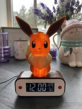 Pokemon Eevee Figure Alarm Clock Light Lamp with Alarm Clock, Temperature 