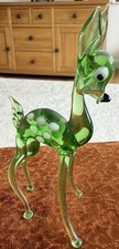 Vintage Glass Green Deer Ornament Figurine Home Decor