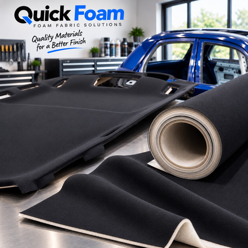 Black car headliner fabric - black,