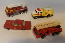 Matchbox 4 Fire Engines Trucks Ladders Chiefs Car