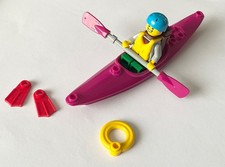 LEGO Kayak Kayaker MAGENTA 29110 Helmet Backpack Life Jacket Oar VGC UK Seller.