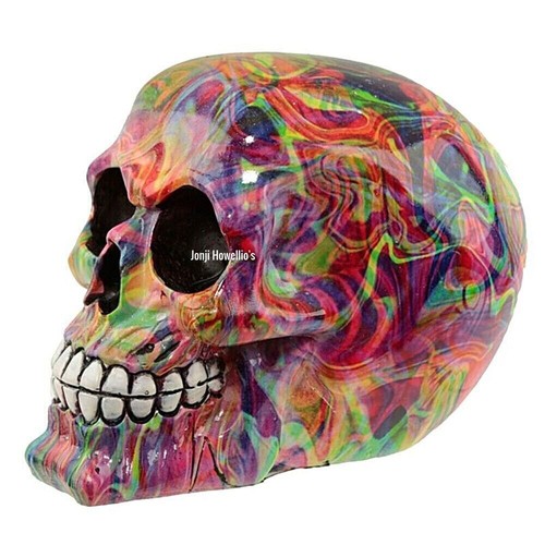 Marble effect skull ornament - marble,