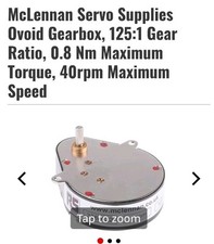 McLennan Servo Supplies Ovoid Gearbox, 125:1 Gear Ratio, 0.8 Nm Maximum Torque, 