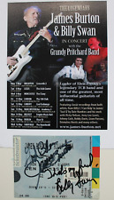 Elvis related autograph guitarist James Burton + Billy Swan's hand signed ticket