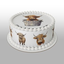 Highland Cow pre-cut Edible