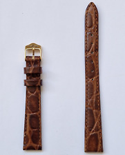 Rotary Genuine Leather Watch Strap Brown 13mm Gold Coloured Buckle Waterproof