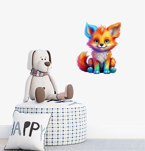 Baby fox wall art - fox,