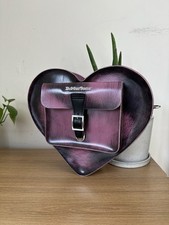 Dr Martens Heart Pink Black Distressed Leather Backpack Satchel Bag 30cm X 26cm