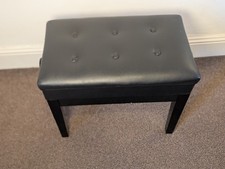 Height Adjustable Piano Stool with Padded Seat & Storage | Black | Fast Dispatch