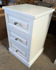 White Bedside Chest of Drawers / Soft Closing / Chrome Handles / Hammond