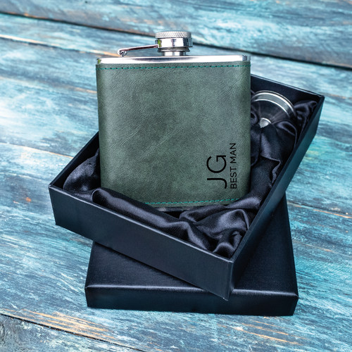 6oz personalised steel pu - 6oz, +