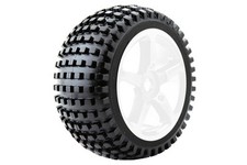 Fastrax FAST1094W-0 Pack Of 2 1/8 Truggy Rock Tyres Mounted On 5 Spoke Wheels Wh