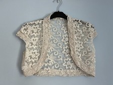 Girls Ivory Lace And Crochet  Short Sleeve Bolero Cardigan Age 9-11