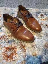 Rieker Men's Light Tan Leather Laced Shoes, Size UK 8/Eur 42