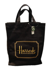 Harrods Black Canvas Tote bag 35 x 28 x 11cm new