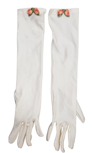 Vintage white satin opera - white,
