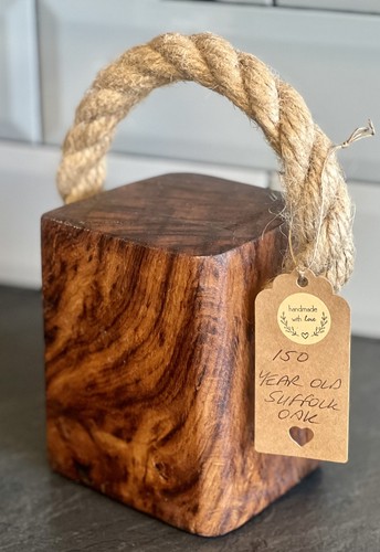 Handmade suffolk oak door stop - suffolk,
