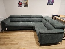 DFS Tahiti moss green corner sofa / Power recliner