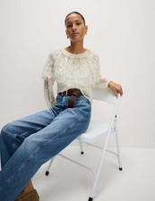 Marks & Spencer Womens Cream Lace Long sleeved Women Blouse - M&S