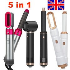 5 IN 1 Pro Hair Dryer Blow Hair Styler Curler Straightener Hot Air Comb Brush UK