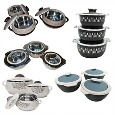 (Set of 3pcs) 1000+1500+2000ml Stainless Steel Food Bowl with Lid Serving Dishes