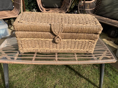 Vintage woven seagrass storage - vintage,