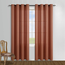 Rustic Cabin Curtain Pair 52x95" For Living & Dining Room Decor Terra Cotta New