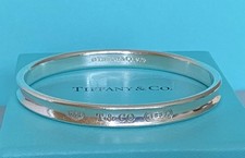 Tiffany & Co 925 Small Sterling Silver 1837 Bangle  With Box