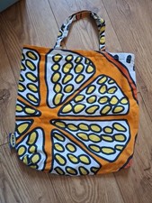 IKEA Citrus Pattern Canvas Tote Bag 39cm X 40cm 100% Cotton TREBLAD