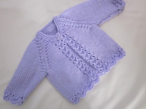 Lilac hand knitted baby - 14",